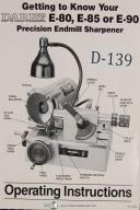 Darex Operators E-80, E085 E-90 Precision Endmill Sharpener Manual